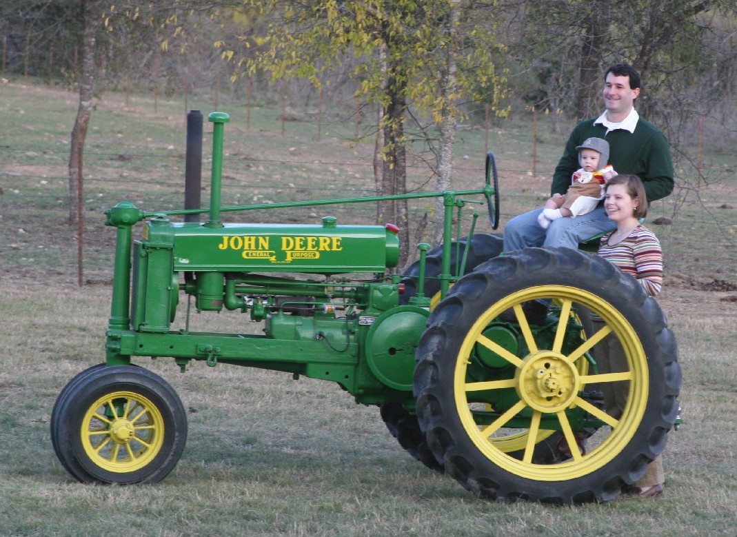 cousin on tractor